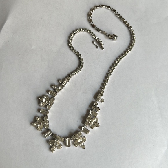 Sherman Vintage Rhinestone Crystal Silver Choker Statement Necklace - Picture 6 of 16